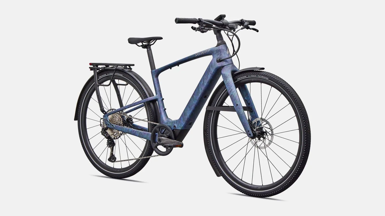 Specialized Turbo Vado SL 2 Carbon bleu-gris vu de trois quarts